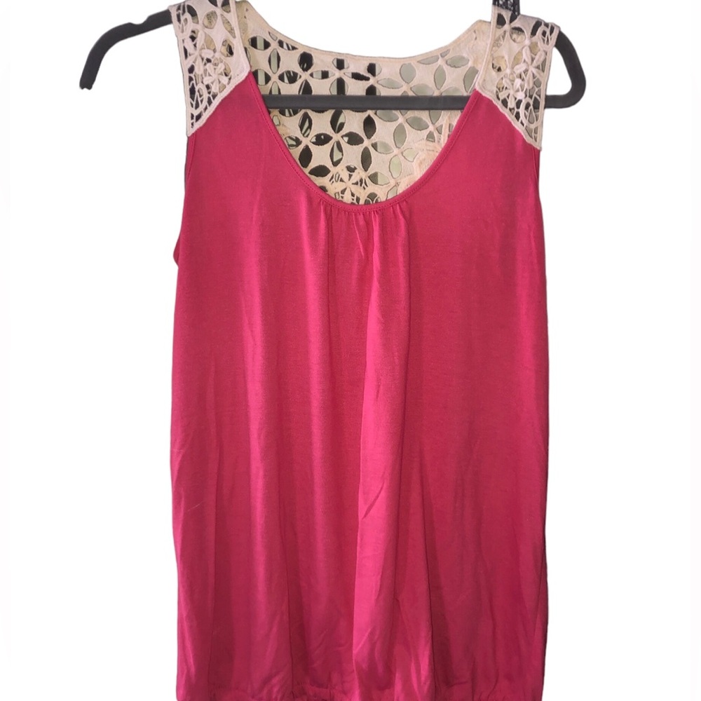 Medium Pink and White Mudd Tank-Top